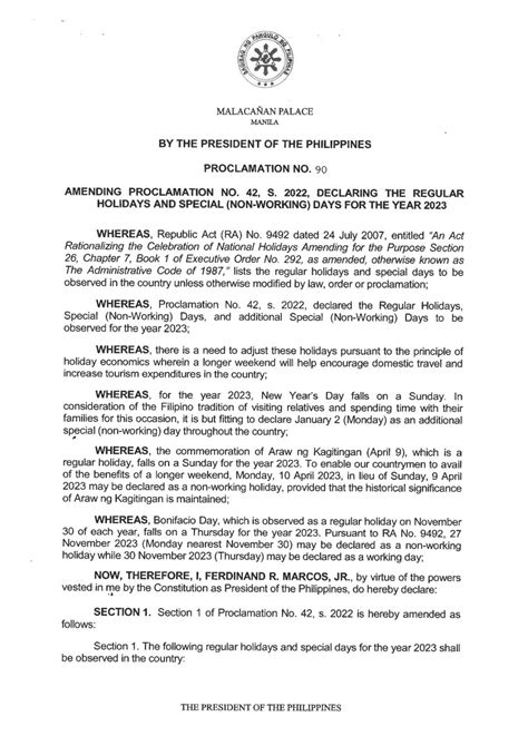 april 8 holiday|Palace releases list of holidays for 2023 .